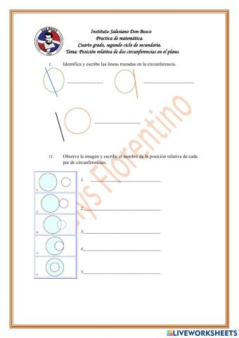 Posicion de dos circunferencias en el plano