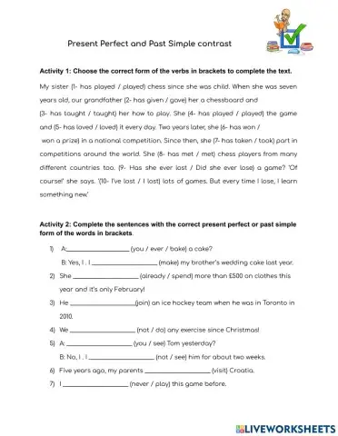 Present perfect and Past simple revision