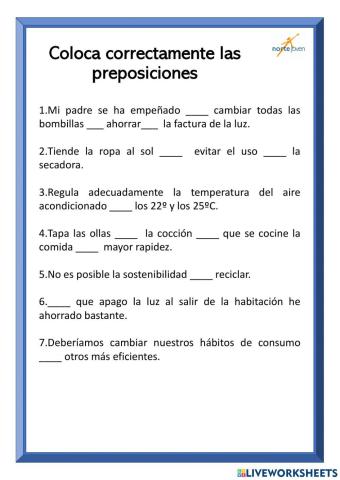 Uso de las preposiciones