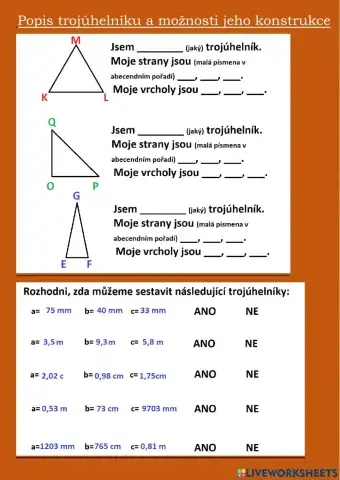 Popis trojúhelníku a možnosti jeho konstrukce