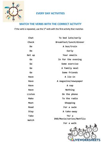 Every day activities