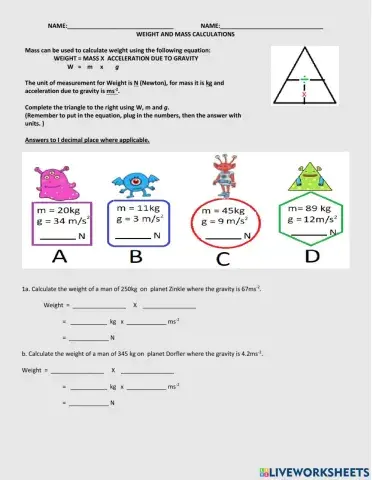 Weight and mass Lite