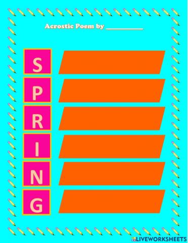 Acrostic Poem Spring
