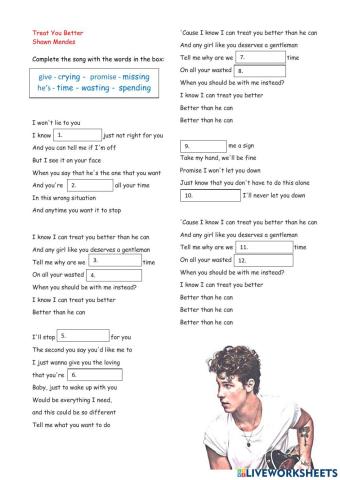 Treat You Better Shawn Mendes