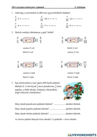 Tört szorzása természetes számmal