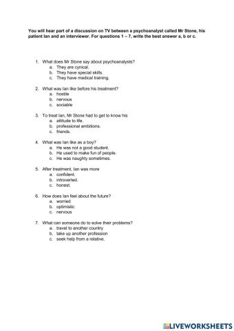 Psychoanalyst and his patient in a radio programme