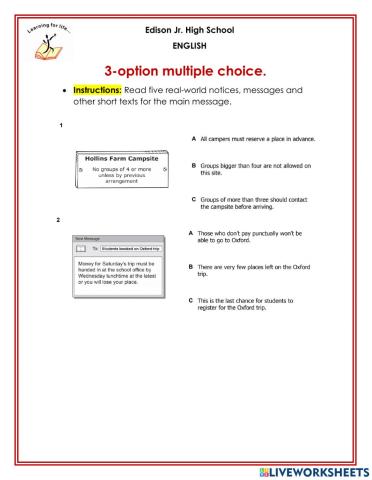 3-Option Multiple Choice