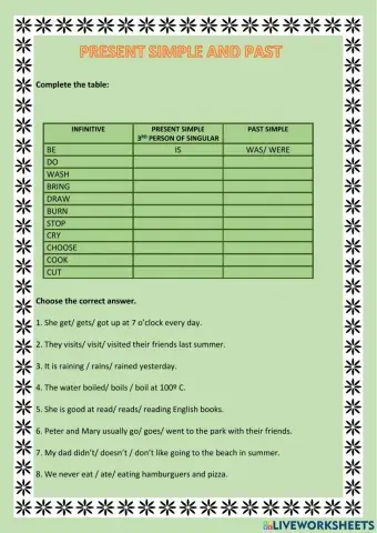 Present and past simple