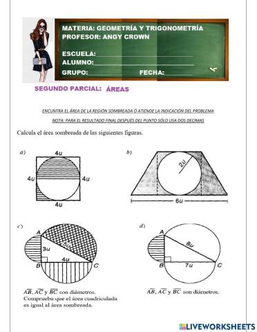 Área figura sombreada