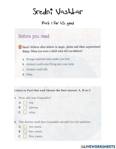 Sredni Vashtar -part 1