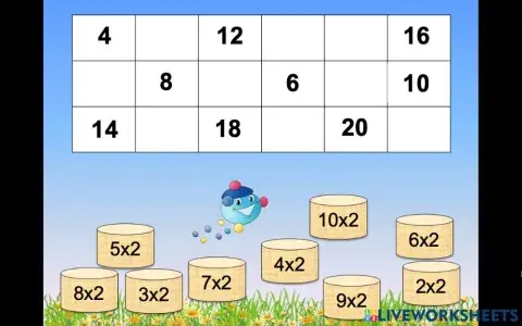 Таблиця множення числа 2