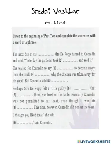 Sredni Vashtar -part 2