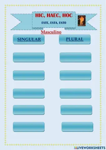 Hic, haec, hoc (masculino singular y plural)