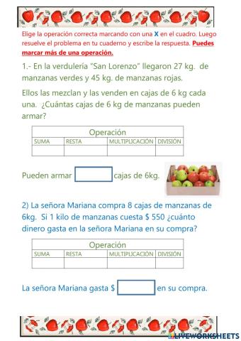 Problemas con manzanas