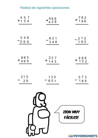 Sumas y restas