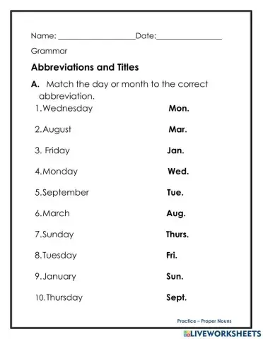 Abbreviations and Titles