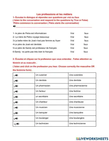 Professions et métiers à l-écoute