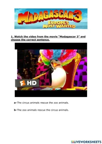 Madagascar 3 - Afro Circus Rescue Scene