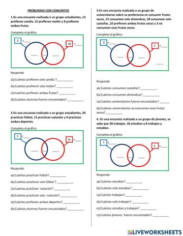 Problemas con dos conjuntos