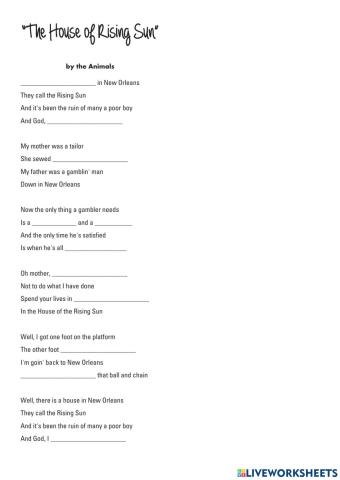 The House of Rising Sun