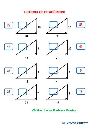 Triángulos Pitagóricos