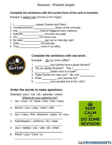 Present simple revision EF Elementary