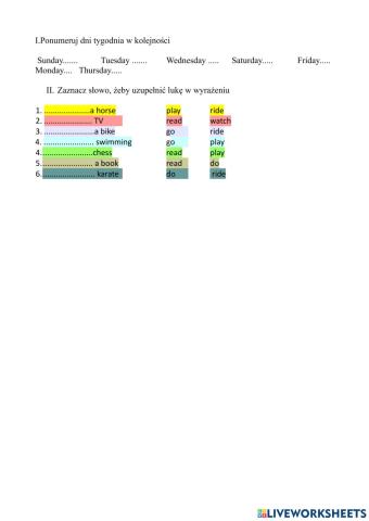 Kartkówka III dni tygodnia special