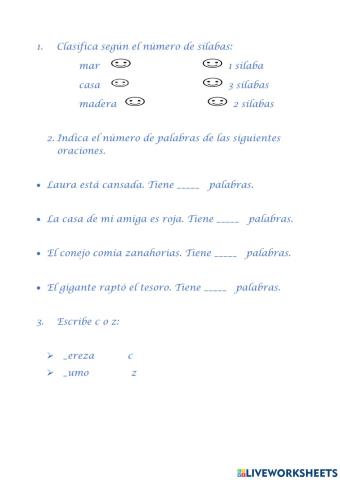 Repaso 1º Lengua