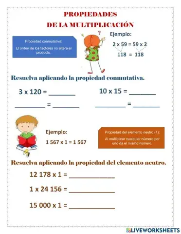 Propiedades de la multiplicación