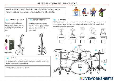 Os instrumentos musicais na música rock