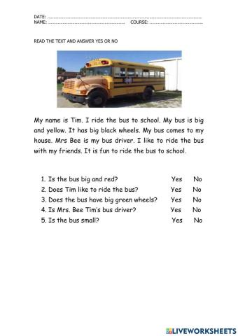 Reading Comprehension about transports