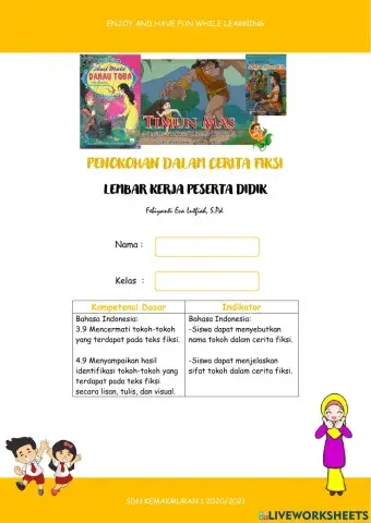 LKPD Bahasa Indonesia Penokohan dalam Cerita Fiksi Kelas 4 SD
