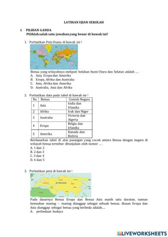 Latihan ujian sekolah