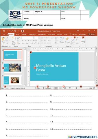 Presentation: MS PowerPoint Window