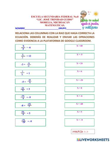 Ecuaciones de primer grado