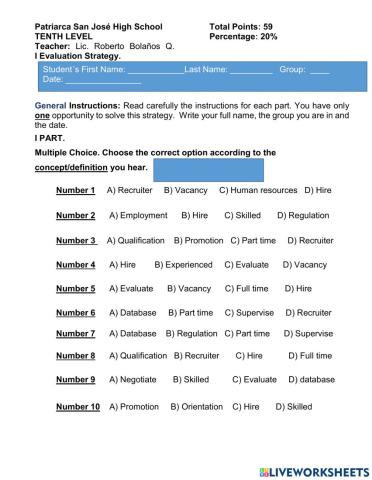 I 10th EVALUATION STRATEGY. DEVELOPING