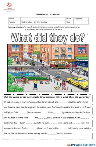 Worksheet 1.1 5th grade