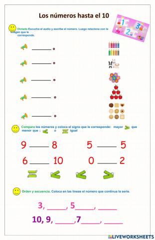Los números hasta el 10