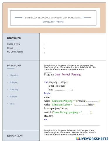 Latihan Program Pascal