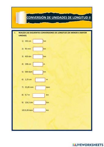 CONVERSIONES DE MEDIDAS DE LONGITUD