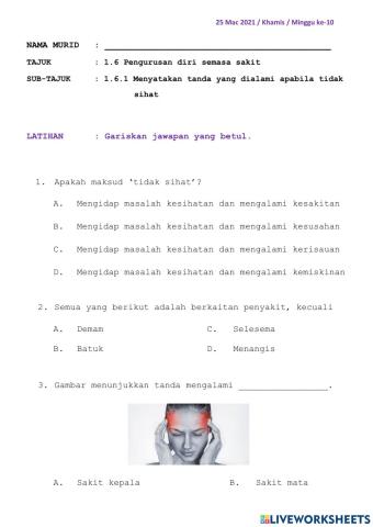 Pengurusan Diri Semasa Sakit