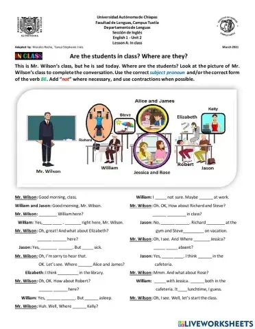 Are the students in class? Where are they?