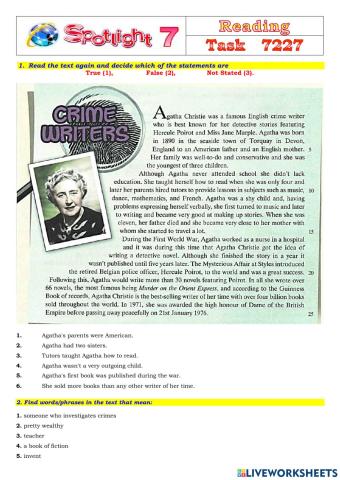 Spotlight 7 Task 7227