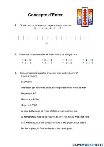 Concepte de nombres enters