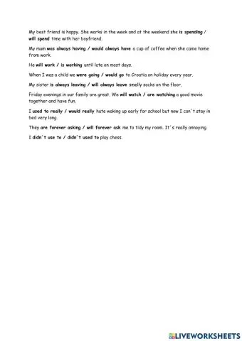 Past and present habits