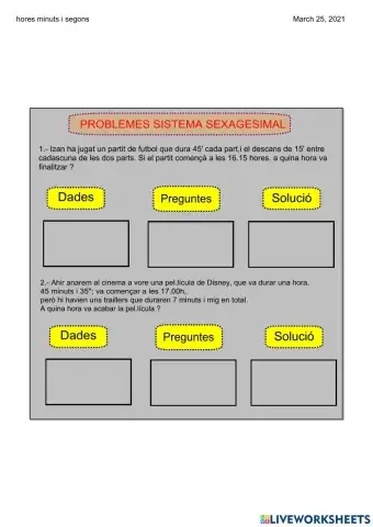 Probles sistema sexagesimal