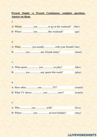 Present simple vs present continuous