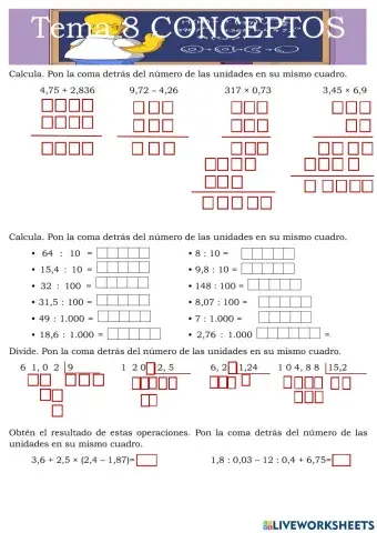 Operaciones con decimales
