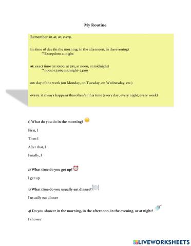 My Routine