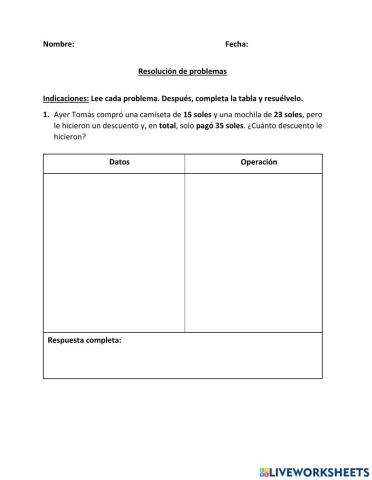 Resolución de problemas combinados